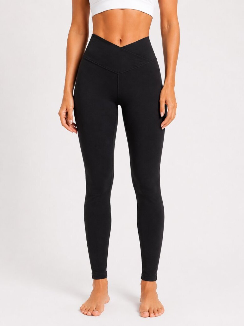 Aerie OFFLINE Real Me Black Crossover 7/8 Leggings M